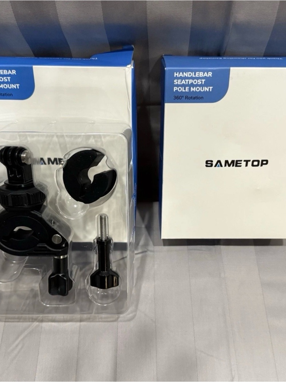 Black Handlebar & Seatpost Pole Mount with 360° Rotation